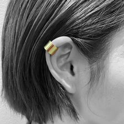 ear cuff 02 S ｲﾔｰｶﾌ 真鍮　木製　アクセサリー 2枚目の画像