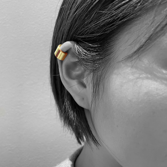 ear cuff 02 S ｲﾔｰｶﾌ 真鍮　木製　アクセサリー 3枚目の画像