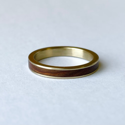 line ring s  指輪　木　リング　真鍮 1枚目の画像
