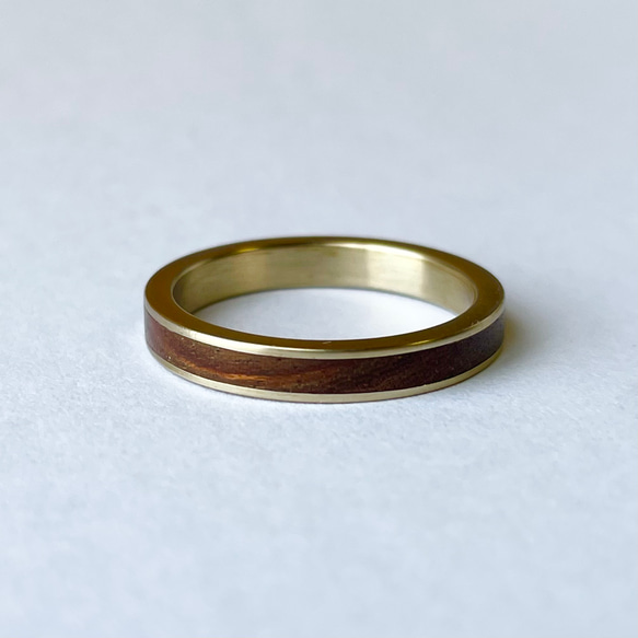 line ring s  指輪　木　リング　真鍮 1枚目の画像