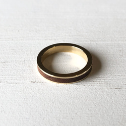 line ring s  指輪　木　リング　真鍮 2枚目の画像