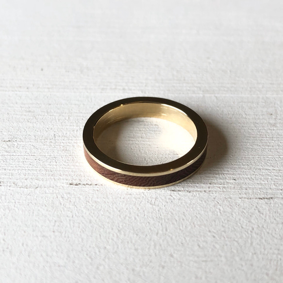 line ring s  指輪　木　リング　真鍮 2枚目の画像