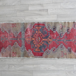 【送料無料】オールドキリム トルコ 手織り ヴィンテージラグ 38x85 cm 6枚目の画像