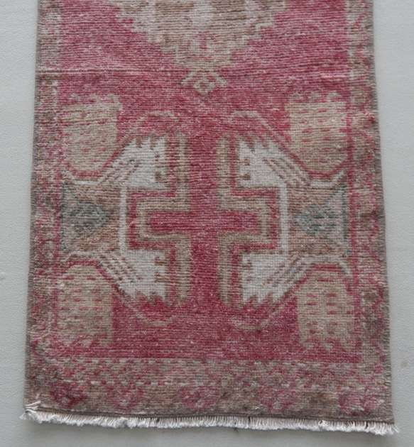 【送料無料】オールドキリム トルコ 手織り ヴィンテージラグ 41X116 cm 4枚目の画像