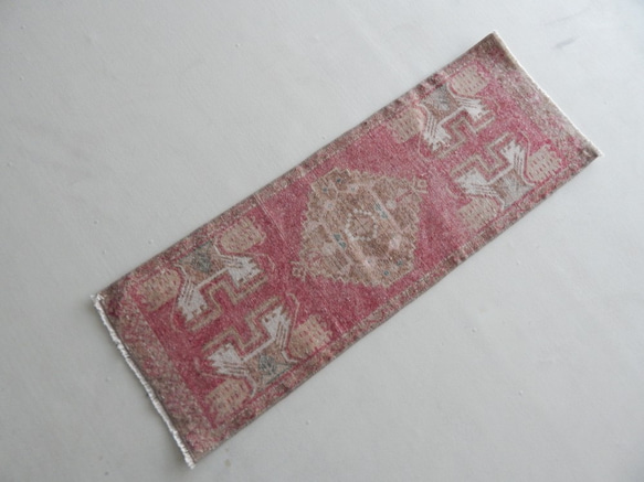 【送料無料】オールドキリム トルコ 手織り ヴィンテージラグ 41X116 cm 5枚目の画像