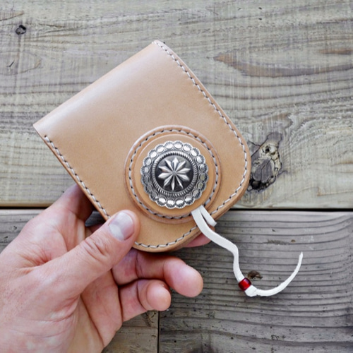 国産本革 ショートウォレット（コンチョ） 二つ折り財布 FC-018 二