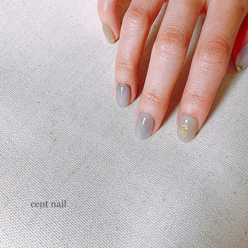 purple×greige ニュアンスネイル ちゅるんネイル ネイルチップ