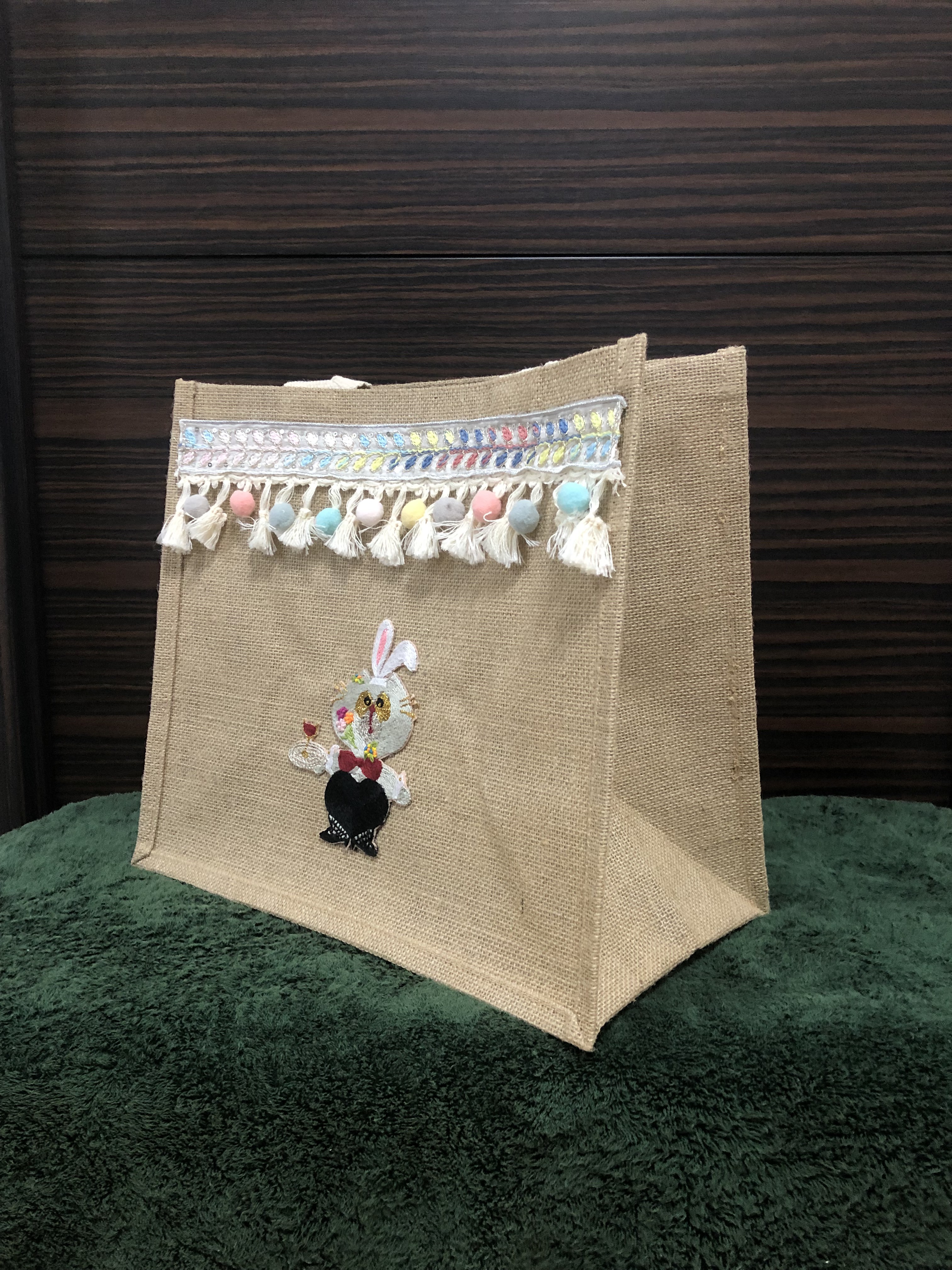 Akkiy’s Cats のジュートバッグ(バニーでいらっしゃい)