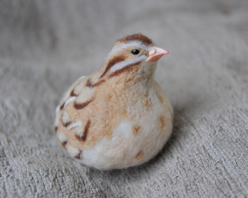 ウズラ置物／鳥類 羊毛 その他素材 アクア 通販 7559312｜Creema(クリーマ)
