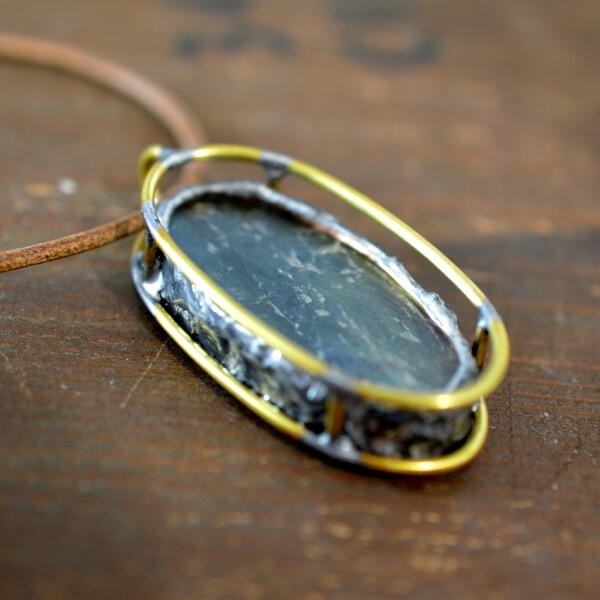 ラブラドライト　スチームパンク　ペンダント　/　003 4,828円