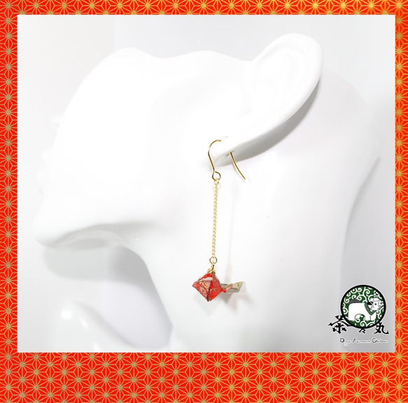 Origami GOLDFISH earrings【1pair】 第2張的照片