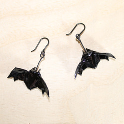 Origami Halloween bat earrings【1pair】 第2張的照片