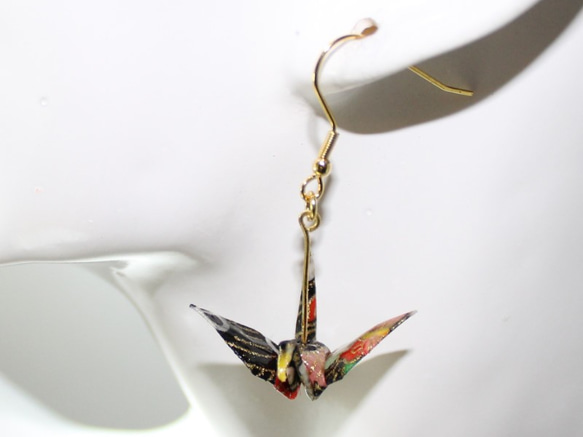 Origami CRANE earrings【1pair】 第4張的照片