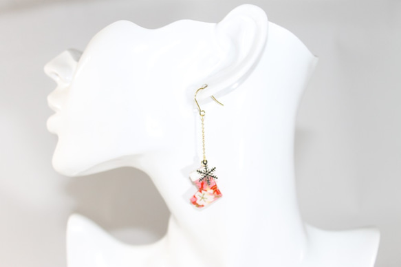 Origami CHRISTMAS BOOTS earrings【1pair】 第3張的照片