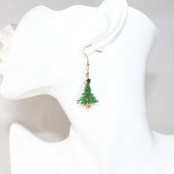 Origami CHRISTMAS TREE earrings【1pair】 第3張的照片