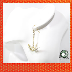 Origami CRANE earrings【1pair】 第2張的照片