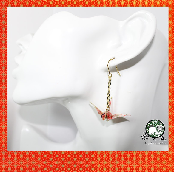 Origami CRANE earrings【1pair】 第2張的照片