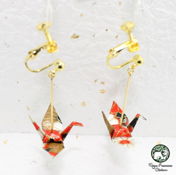 Origami CRANE earrings【1pair】 第2張的照片