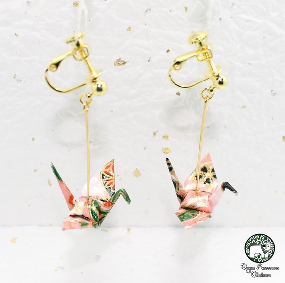 Origami CRANE earrings【1pair】 第2張的照片