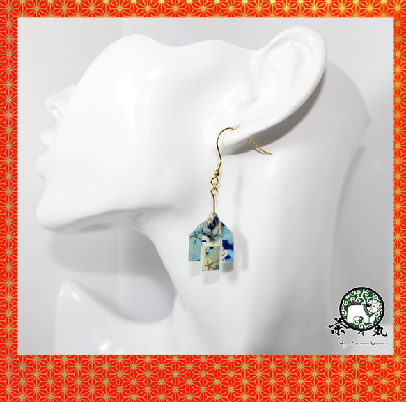 Origami KIMONO earrings【1pair】 第2張的照片