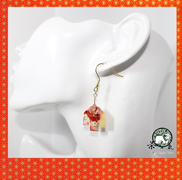 Origami KIMONO earrings【1pair】 第2張的照片
