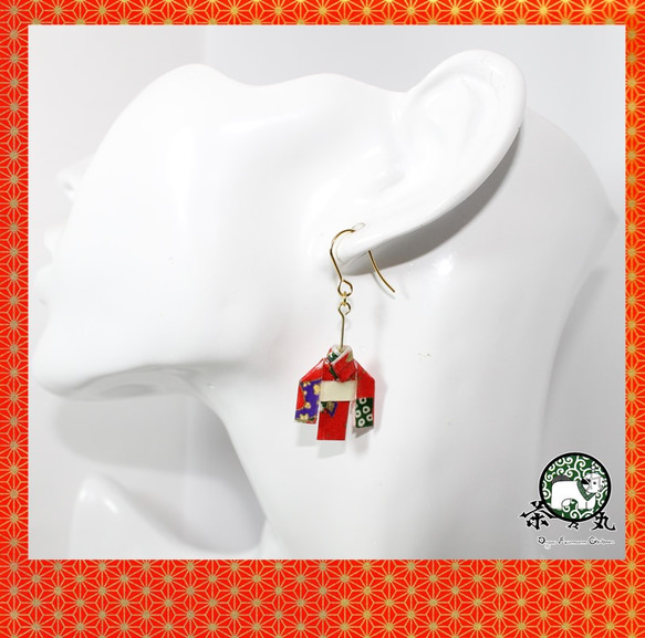 Origami KIMONO earrings【1pair】 第2張的照片