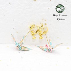 Origami CRANE earrings【1pair】 第2張的照片