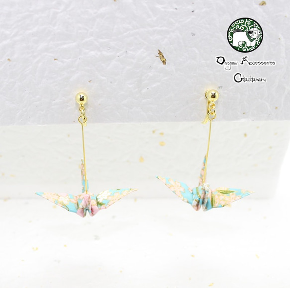 Origami CRANE earrings【1pair】 第4張的照片