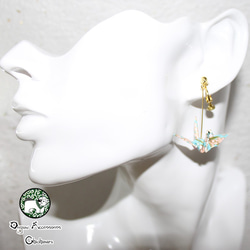 Origami CRANE earrings【1pair】 第5張的照片