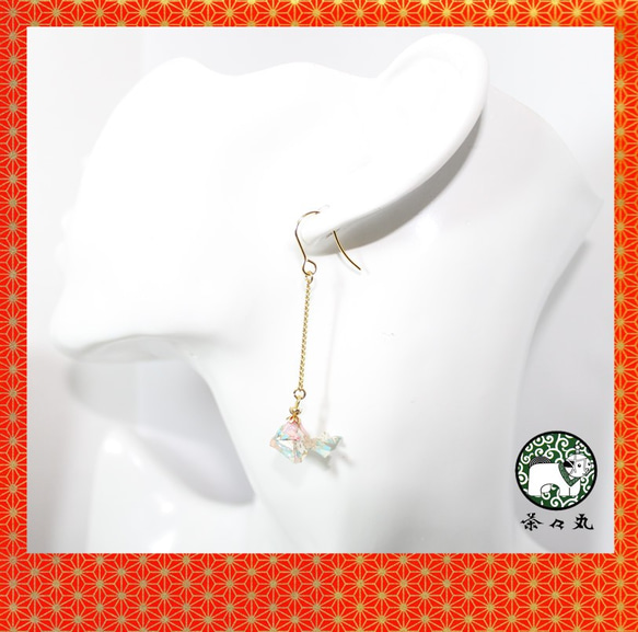 Origami GOLDFISH earrings【1pair】 第2張的照片