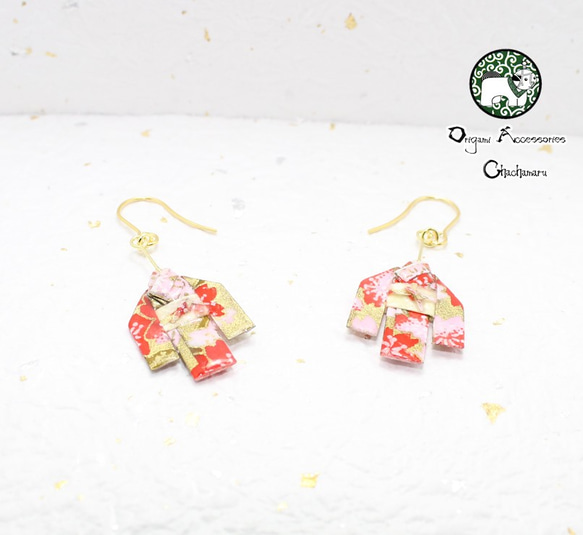 Origami KIMONO earrings【1pair】 第2張的照片