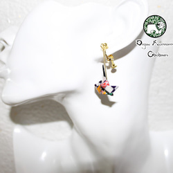 Origami HINA DOLL earrings【1pair】 第2張的照片