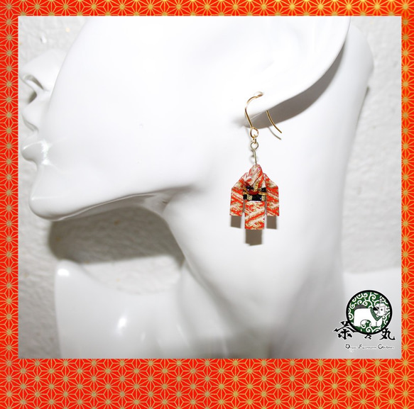Origami KIMONO earrings【1pair】 第2張的照片