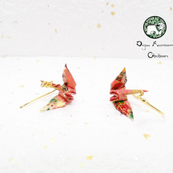 Origami CRANE earrings【1pair】 第3張的照片