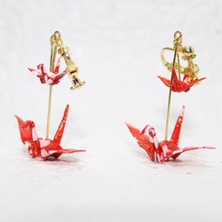 Origami CRANE earrings【1pair】 第1張的照片