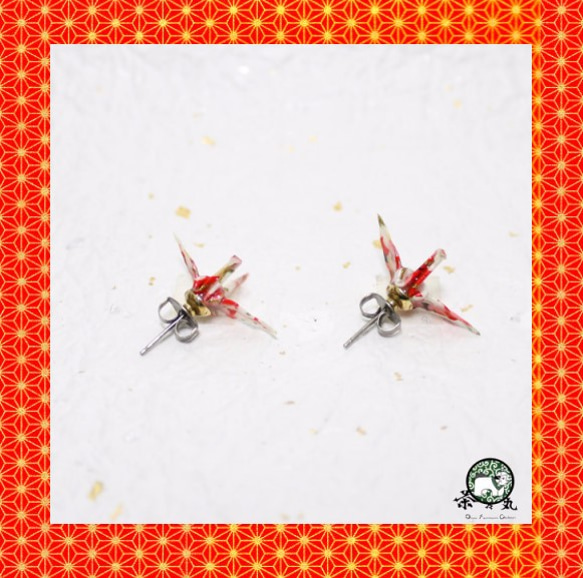 Origami CRANE earrings【1pair】 第2張的照片