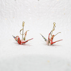 Origami CRANE earrings【1pair】 第1張的照片