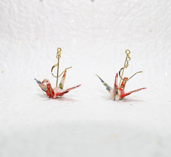 Origami CRANE earrings【1pair】 第1張的照片