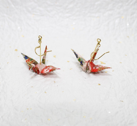 Origami CRANE earrings【1pair】 第2張的照片