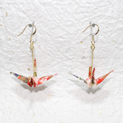 Origami CRANE earrings【1pair】 第3張的照片