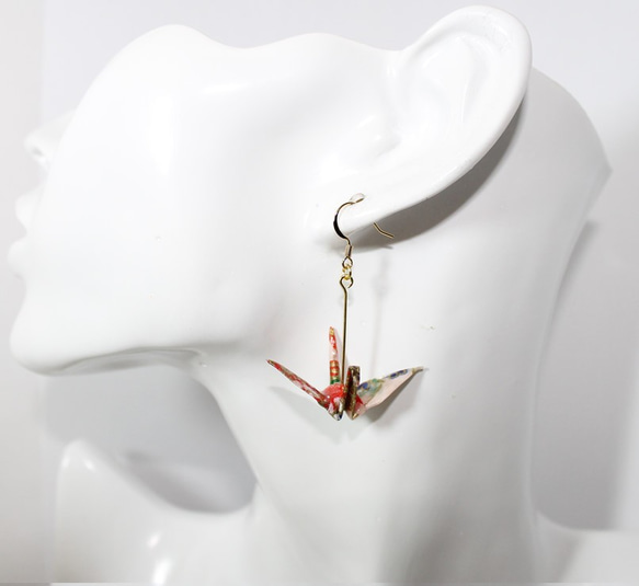 Origami CRANE earrings【1pair】 第4張的照片