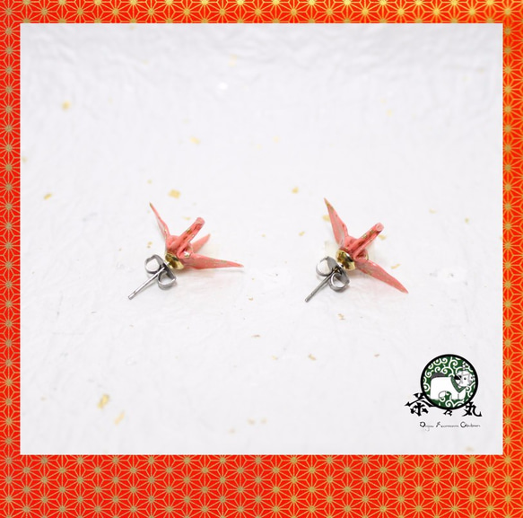 Origami CRANE earrings【1pair】WASHI BOX SET 第2張的照片