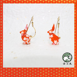 Origami RABBIT earrings【1pair】 第2張的照片