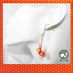 Origami RABBIT earrings【1pair】 第3張的照片