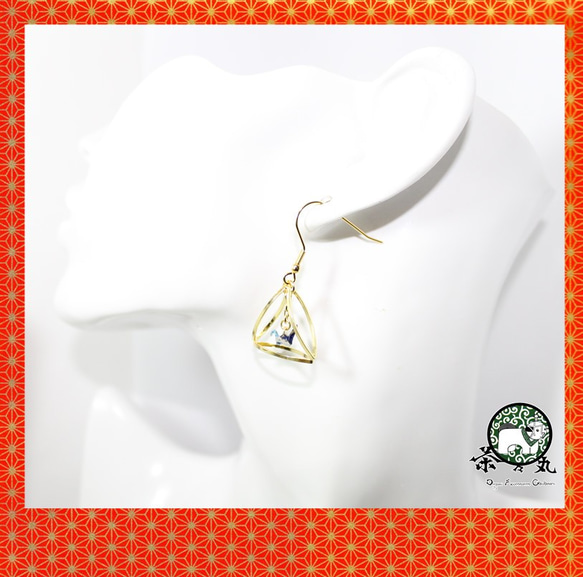 Origami TRIANGLE CRANE earrings【1pair】 第3張的照片