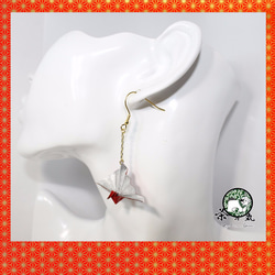 Origami CELEBRATION CRANE earrings【1pair】 第2張的照片