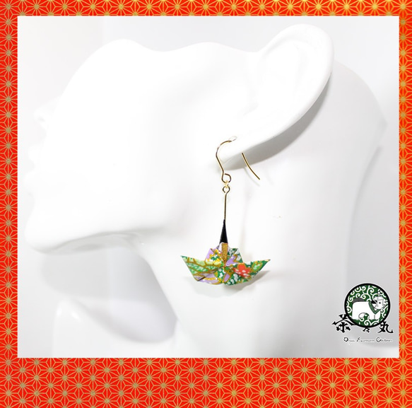 Origami HINA DOLL earrings【1pair】 第2張的照片