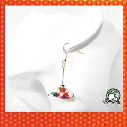 Origami HINA DOLL earrings【1pair】 第2張的照片