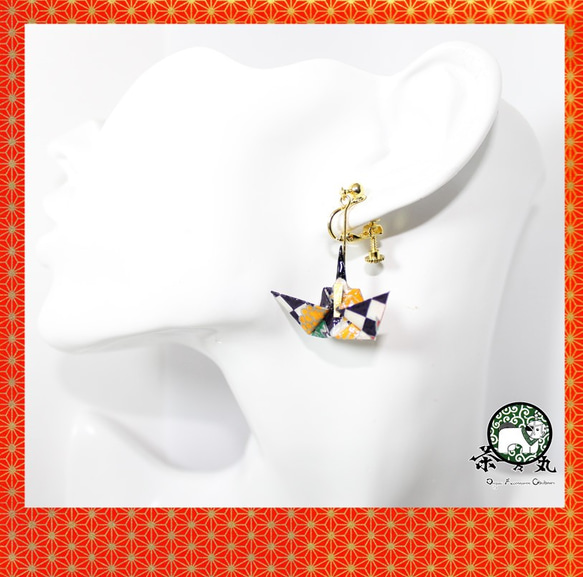 Origami HINA DOLL earrings【1pair】 第2張的照片