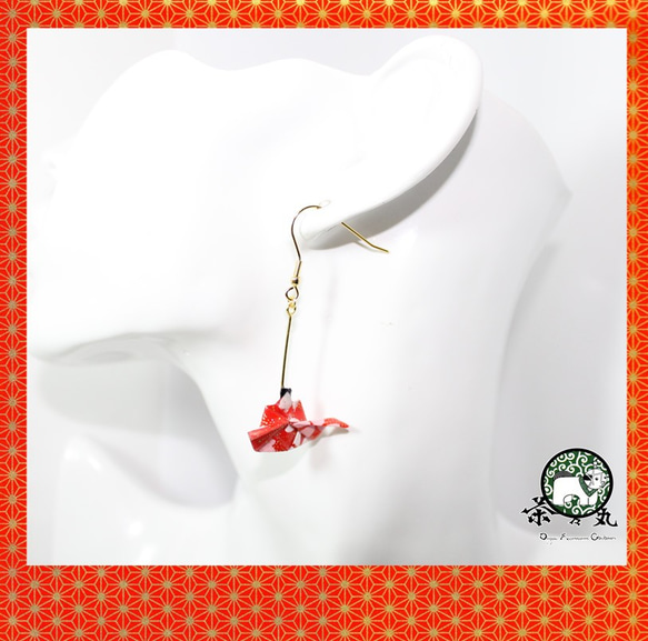 Origami HINA DOLL earrings【1pair】 第2張的照片